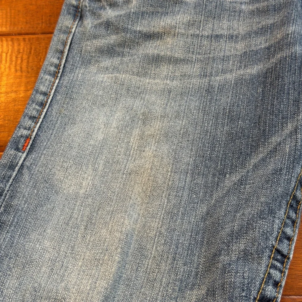 True Religion Jeans Men 30x33 Blue Ricky Straight Made in USA Flap Pocket Denim